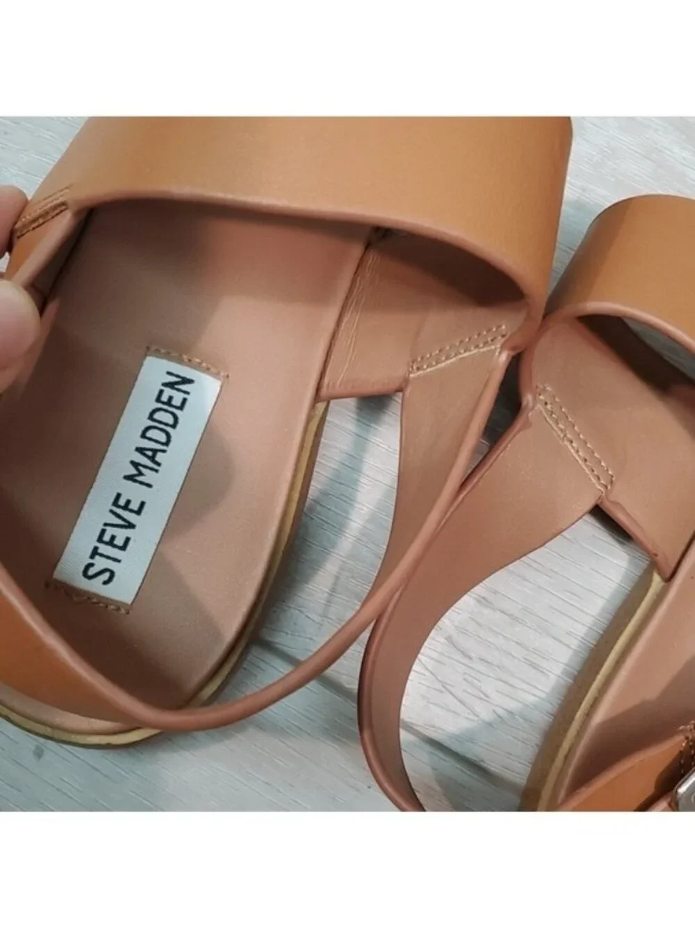 Steve Madden Women Daja Leather Ankle Leather Sandals Flats shoes sz 9.5M
